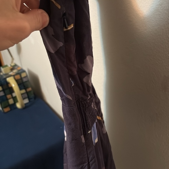 EShakti Women’s Dress Sz 10, Smocked Waist Blue & Purple Flower print, pockets - Picture 5 of 10